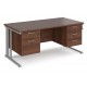 Maestro Cable Managed Desk With Twin Drawer Pedestals